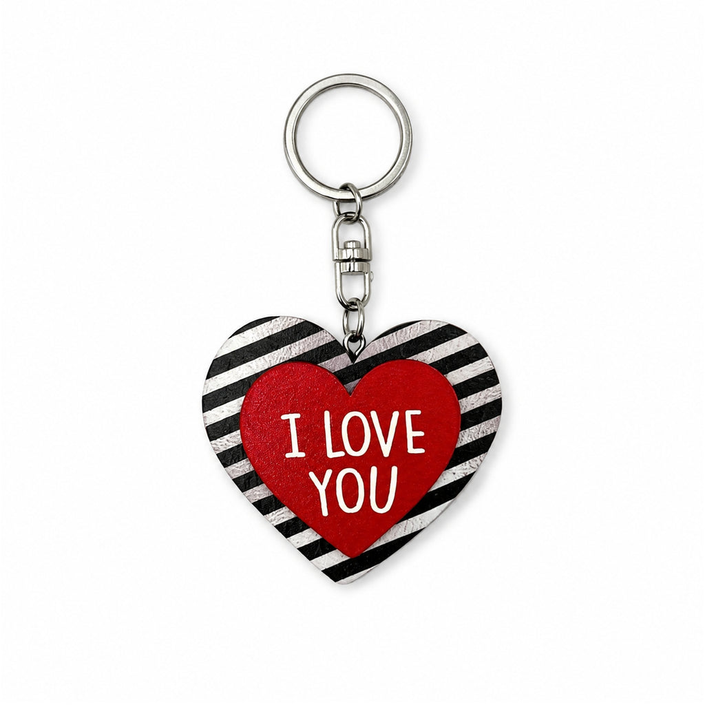 Wooden I Love You Keyring