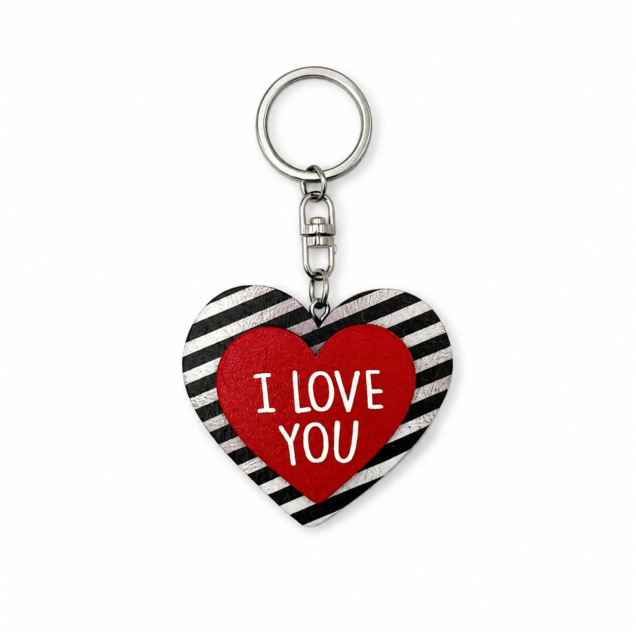 Wooden I Love You Keyring