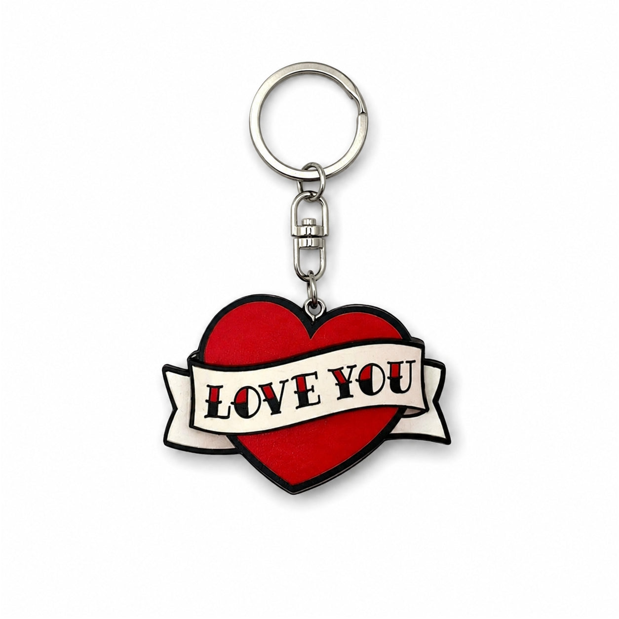 Wooden Love Tattoo Keyring
