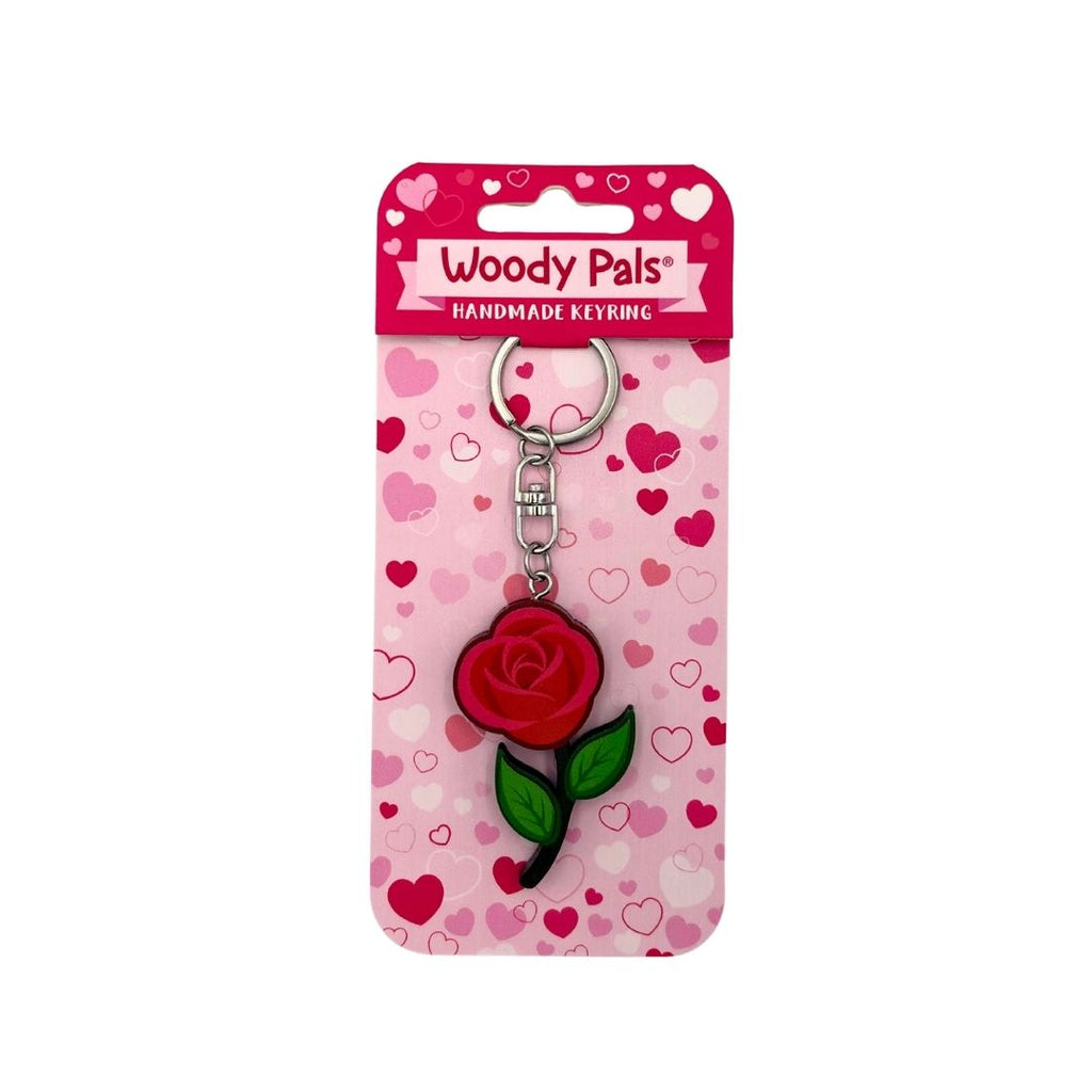 Wooden Rose Keyring