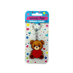 Wooden Teddy Bear Heart Keyring