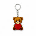 Wooden Teddy Bear Heart Keyring