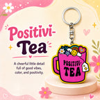 Wooden Positivi-Tea Keyring