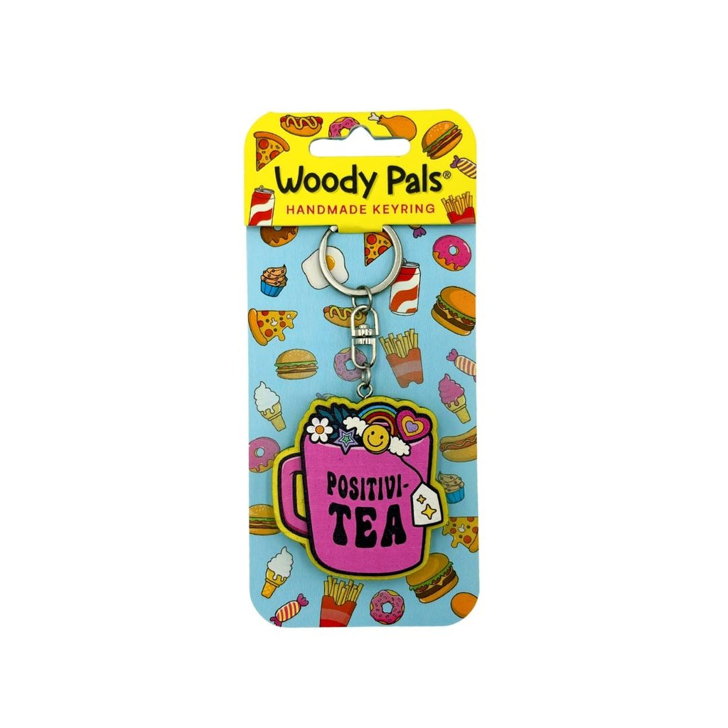 Wooden Positivi-Tea Keyring