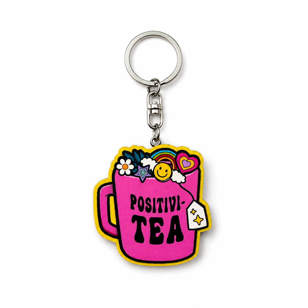 Wooden Positivi-Tea Keyring
