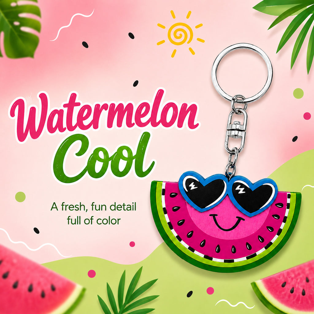Wooden Cool Watermelon Keyring