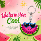 Wooden Cool Watermelon Keyring