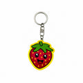 Wooden Strawberry Keyring