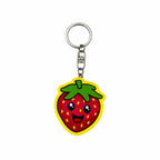 Wooden Strawberry Keyring