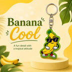 Wooden Cool Banana Keyring