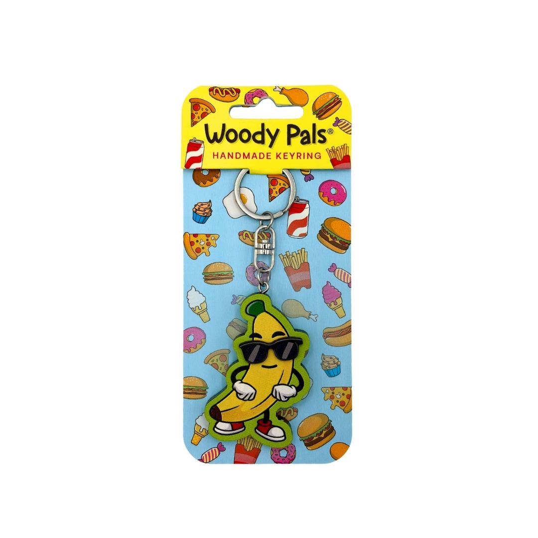Wooden Cool Banana Keyring