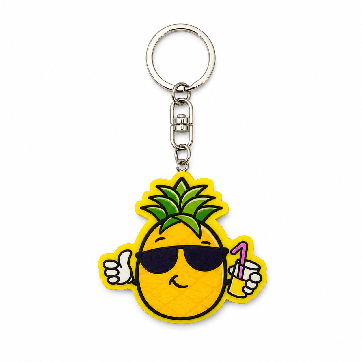 Wooden Cool Pineapple Keyring