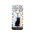 Wooden Black Cat Keyring