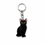 Wooden Black Cat Keyring