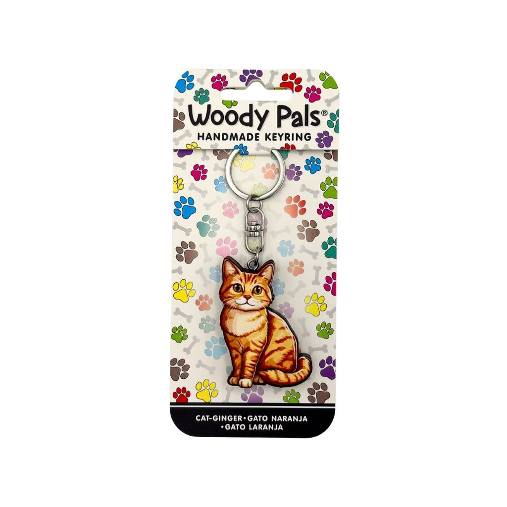 Wooden Orange - Ginger Cat Keyring