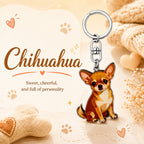 Wooden Chihuahua Keyring