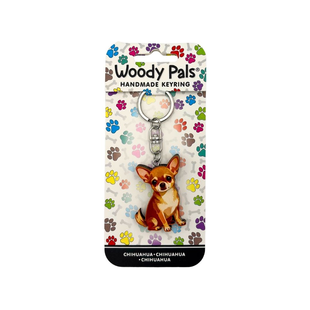 Wooden Chihuahua Keyring