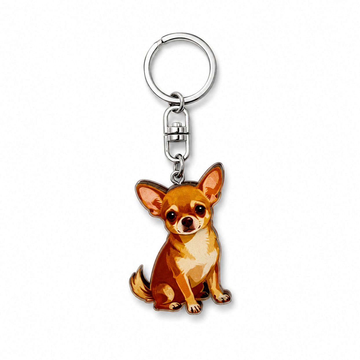 Wooden Chihuahua Keyring