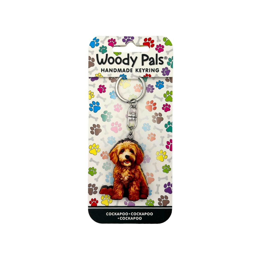Wooden Cockapoo Keyring