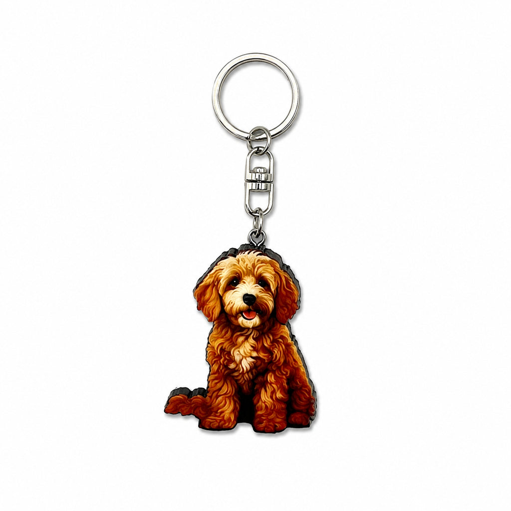 Wooden Cockapoo Keyring