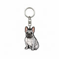 Wooden Bulldog Keyring