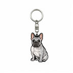 Wooden Bulldog Keyring