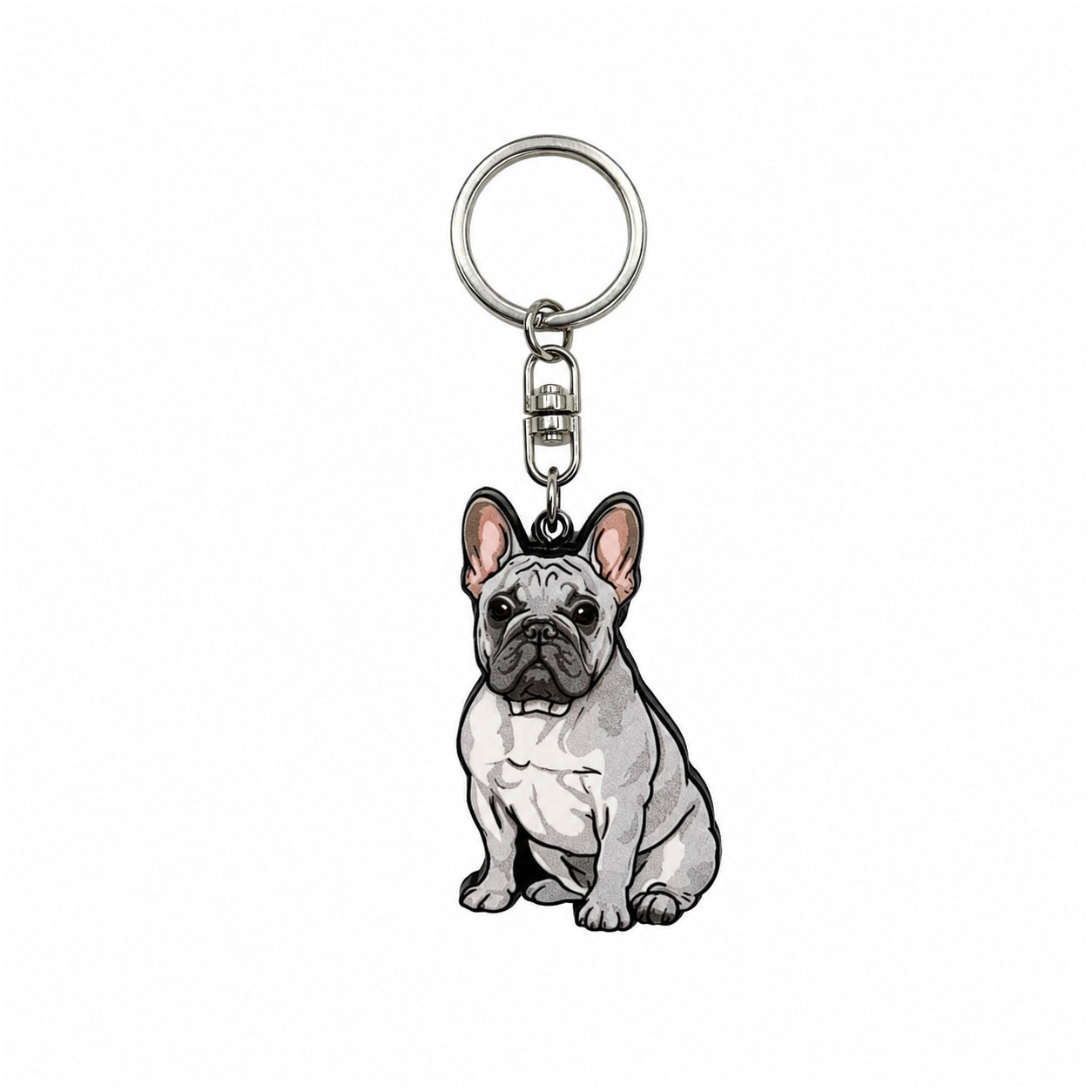 Wooden Bulldog Keyring