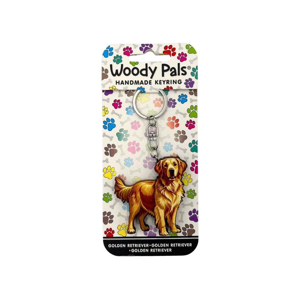 Wooden Golden Retriever Keyring