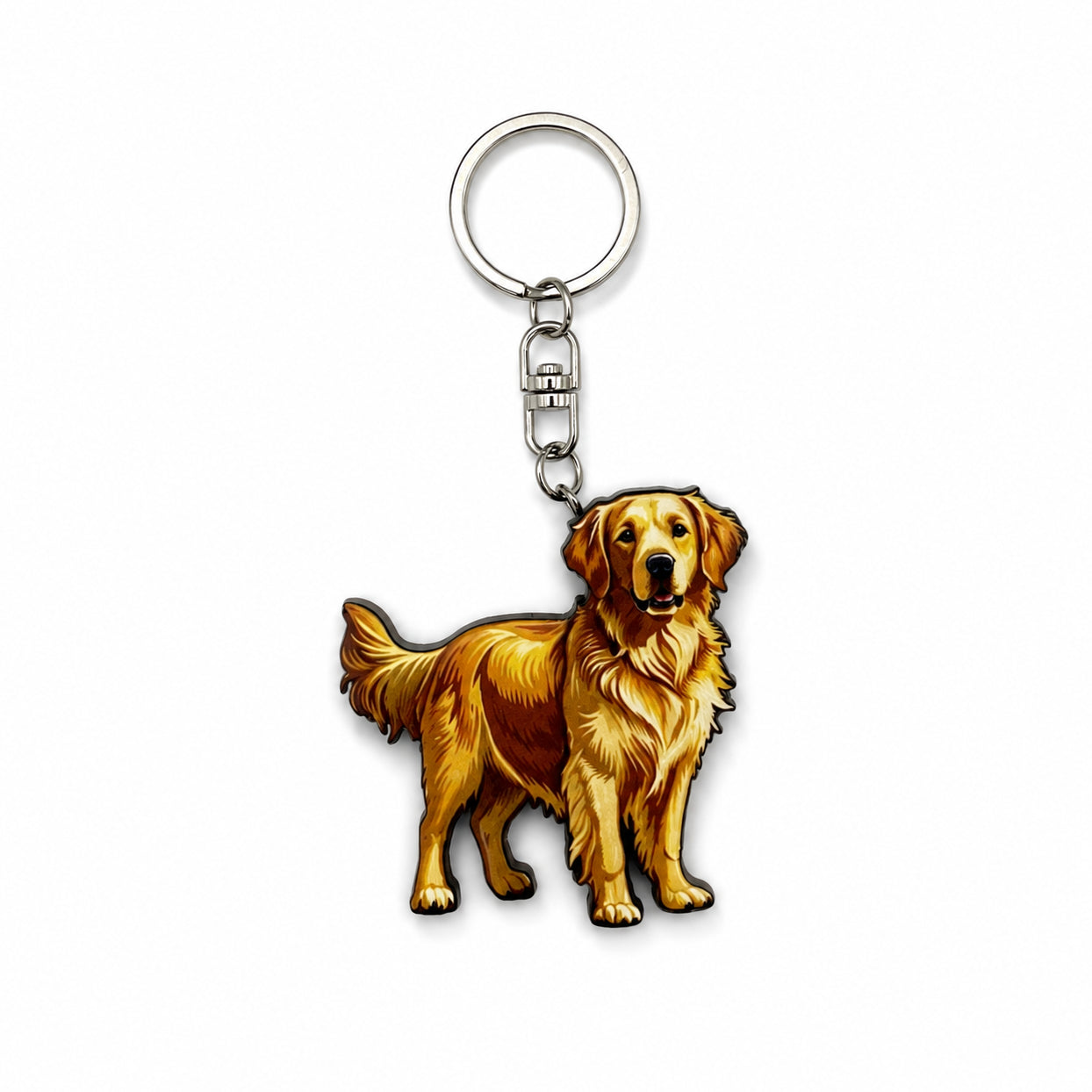 Wooden Golden Retriever Keyring
