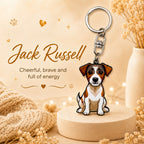 Wooden Jack Russell Keyring