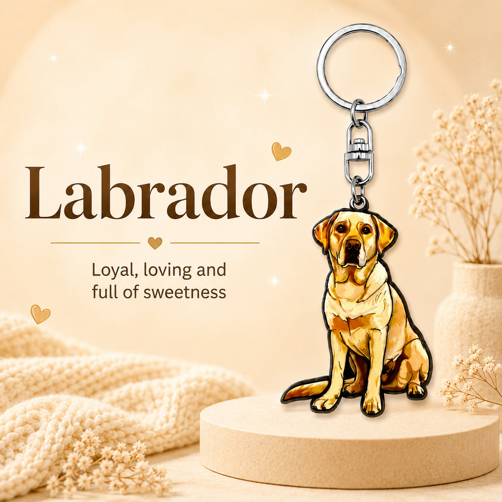 Wooden Labrador Keyring