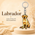 Wooden Labrador Keyring