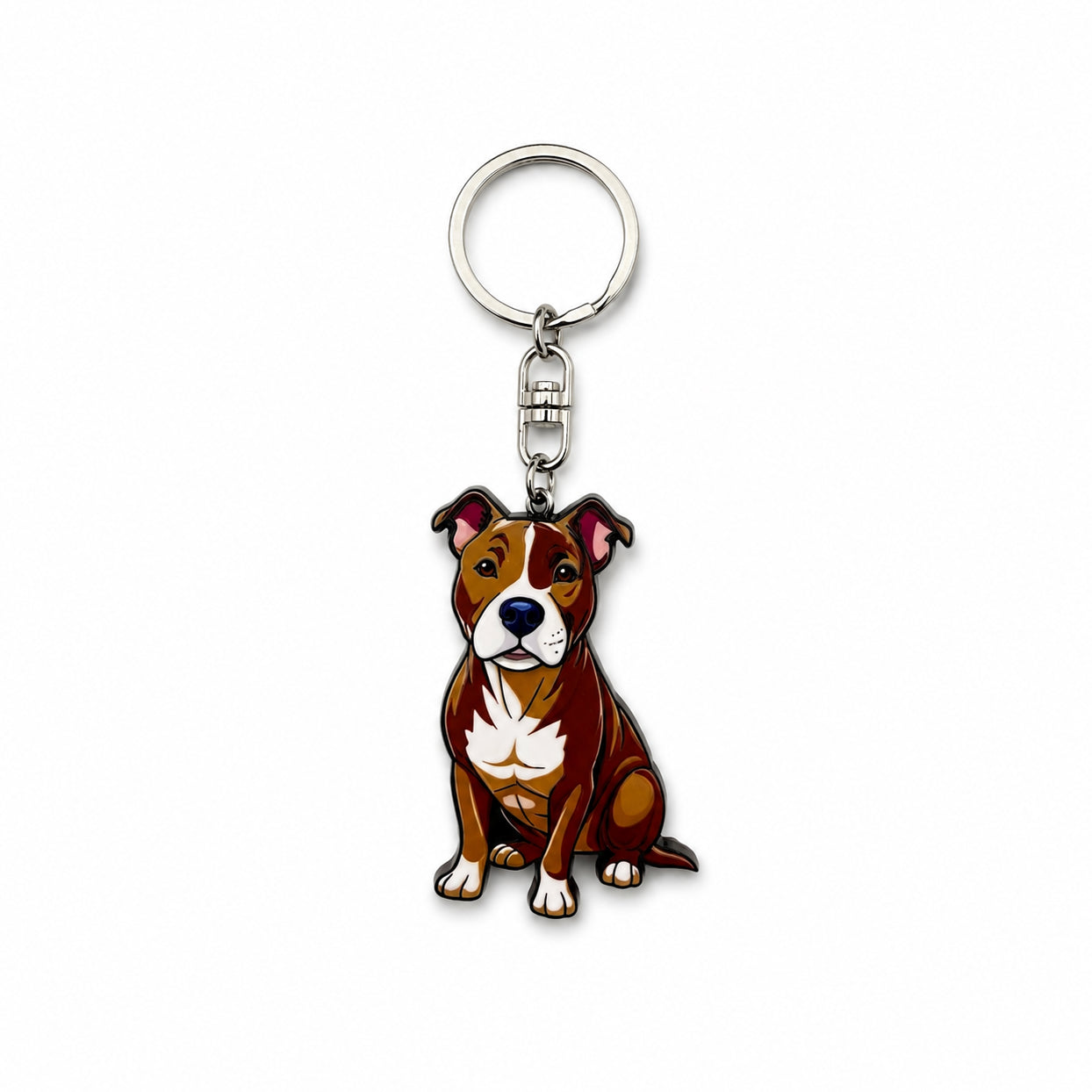 Wooden Staffy Keyring