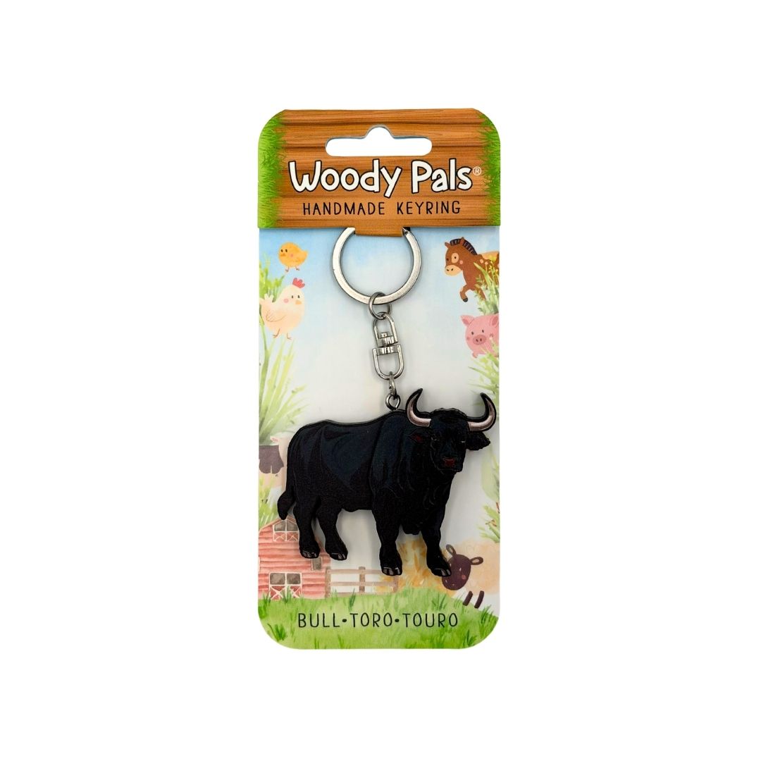 Wooden Bull Keyring