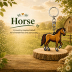 Wooden Horse Keyring