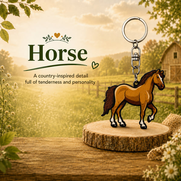 Wooden Horse Keyring