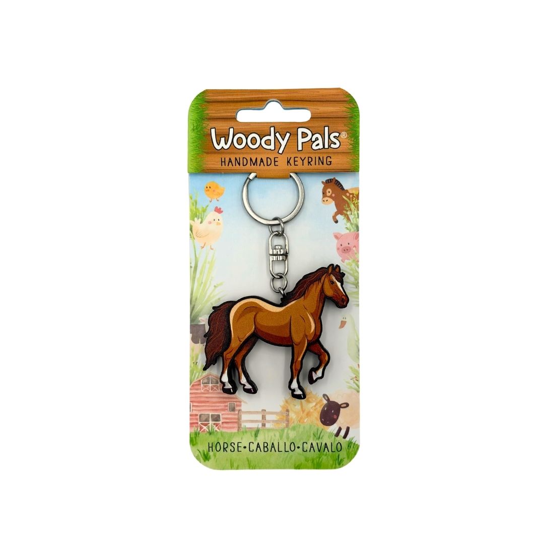 Wooden Horse Keyring