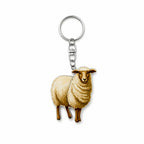 Wooden Sheep Keyring