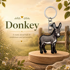 Wooden Donkey Keyring
