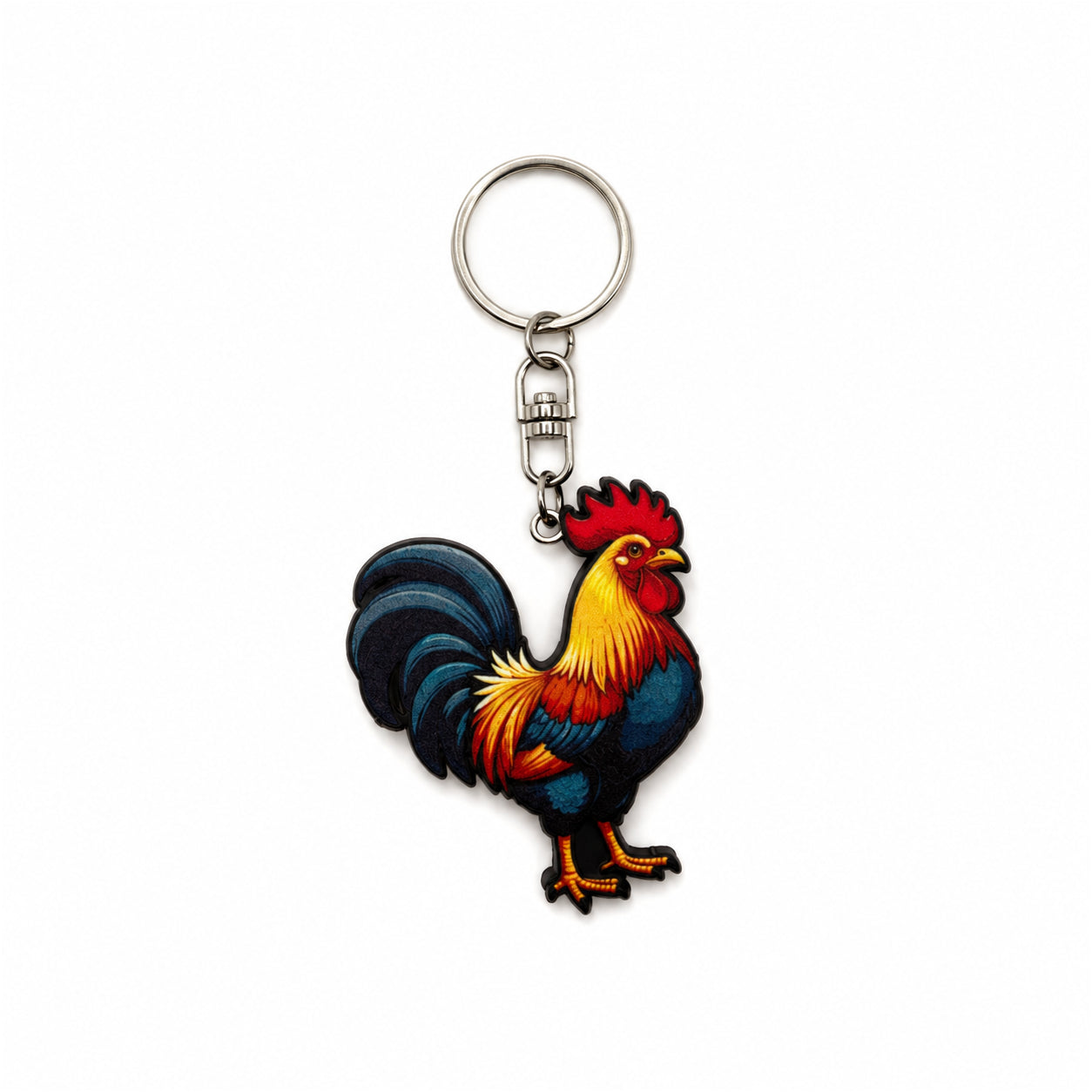 Wooden Rooster Keyring