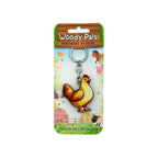 Wooden Hen Keyring