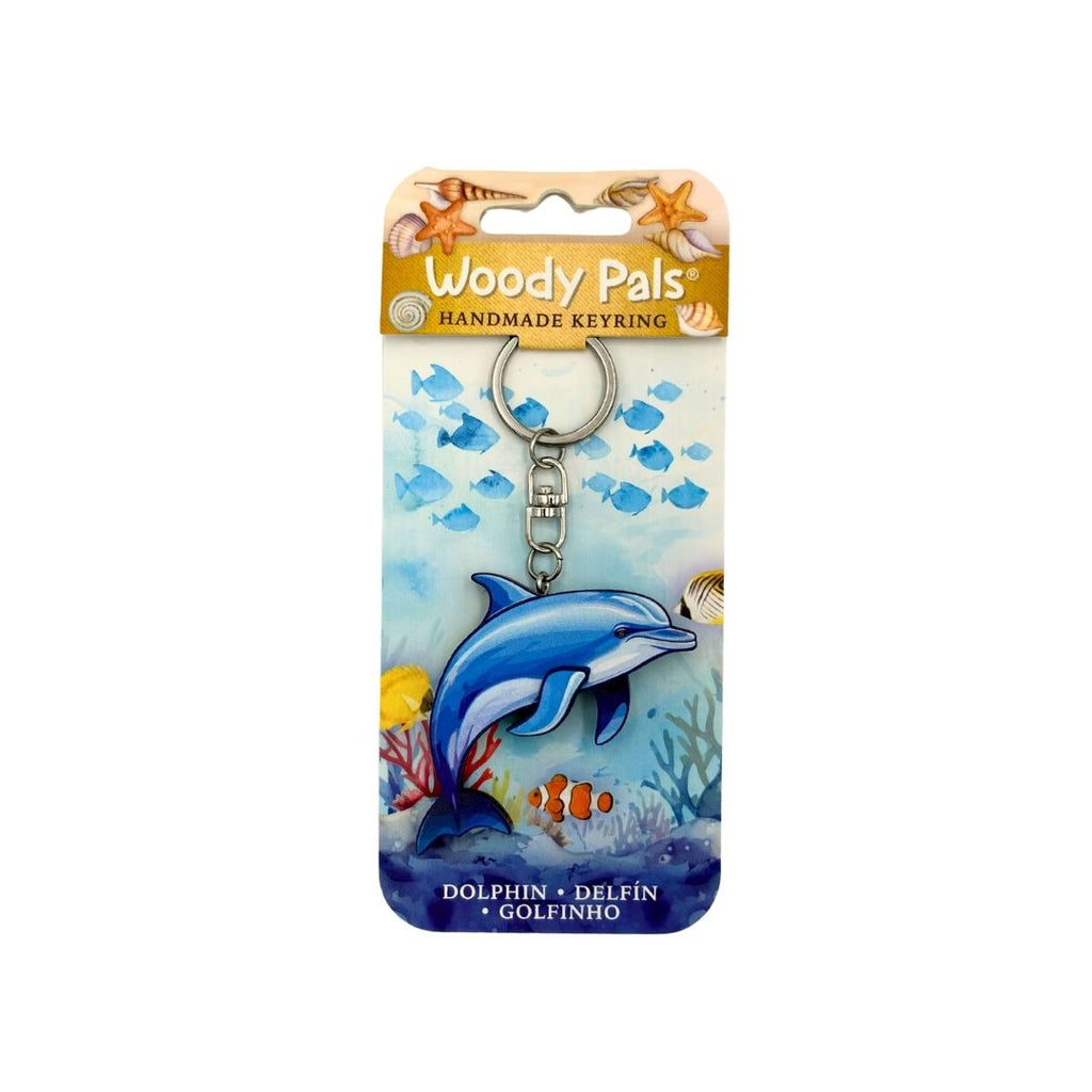 Wooden Dolphin Keyring