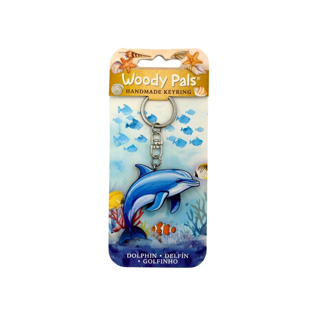 Wooden Dolphin Keyring