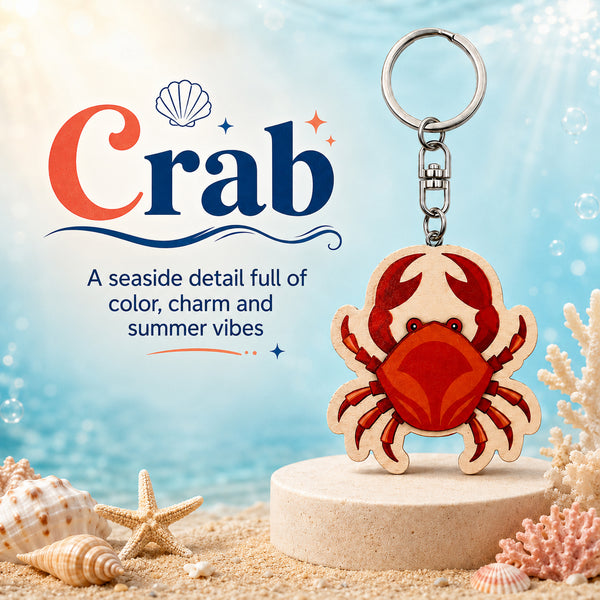 Wooden Crab Keyring