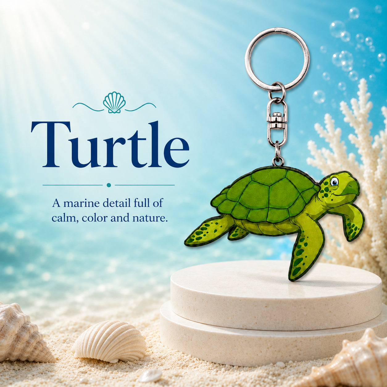 Wooden Turtle Keyring