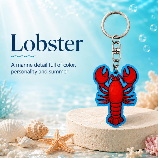 Wooden Lobster Keyring