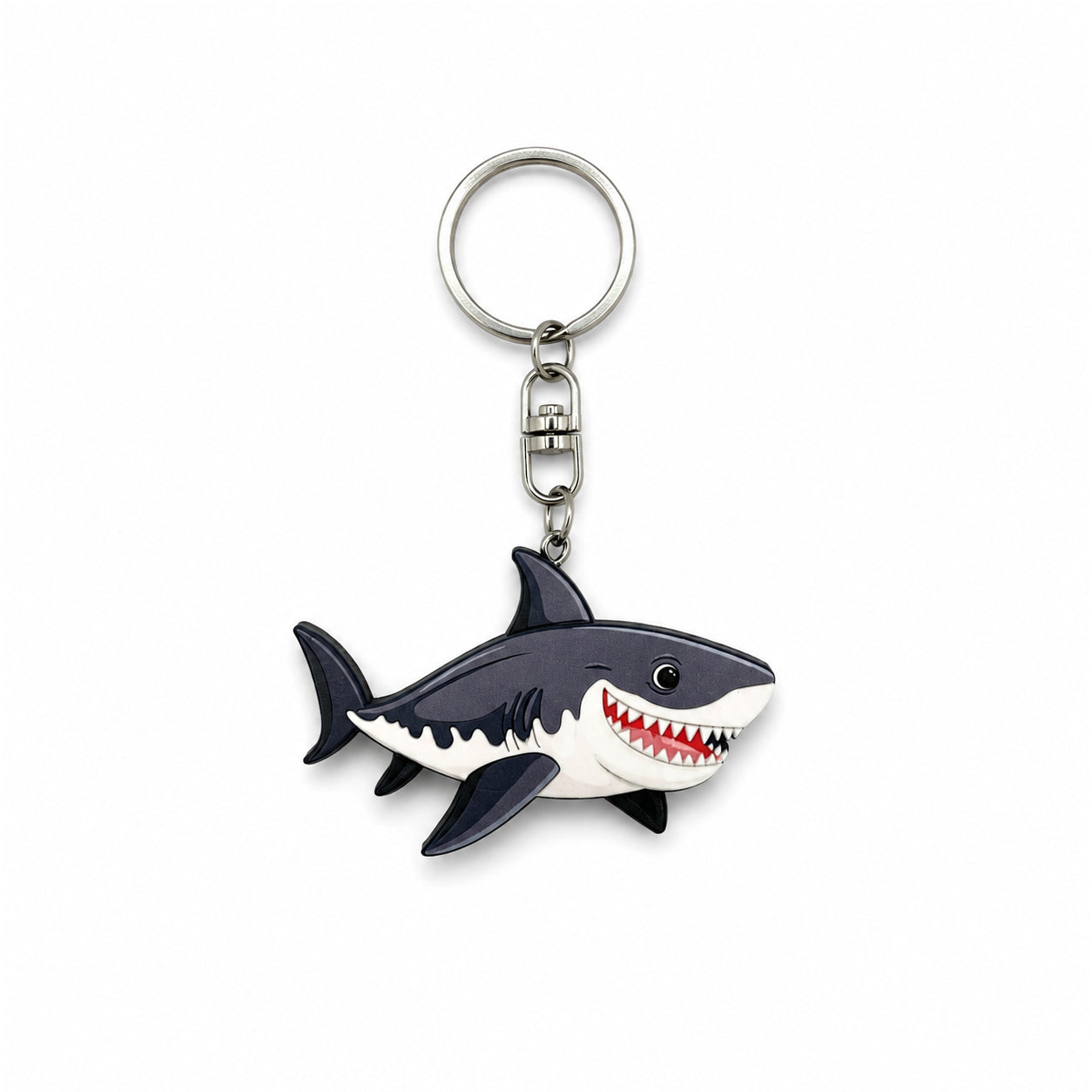 Wooden Great White Shark Keyring