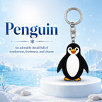 Wooden Penguin Keyring