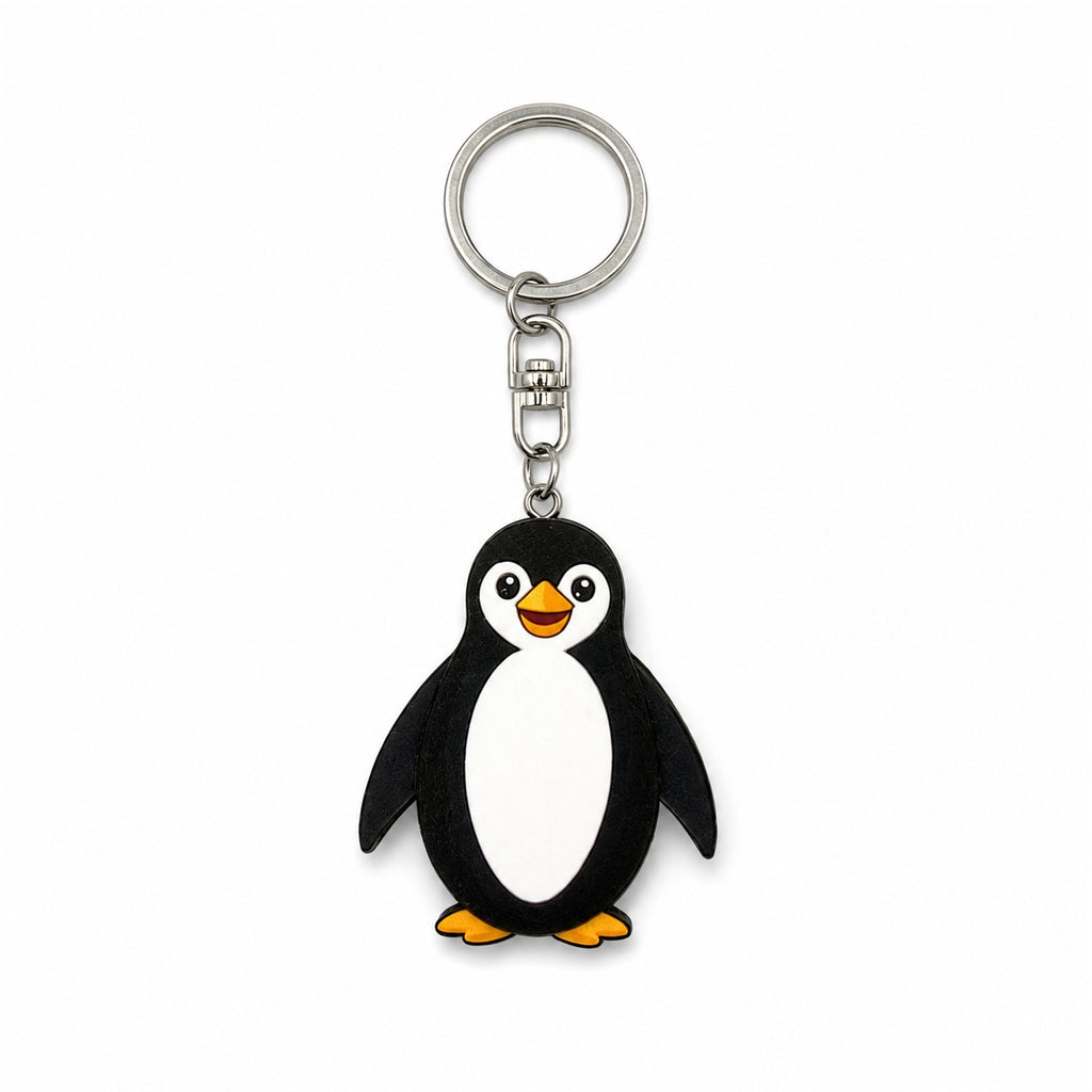 Wooden Penguin Keyring