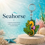 Wooden Seahorse Keyring